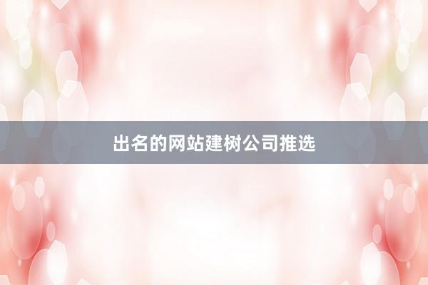 出名的网站建树公司推选